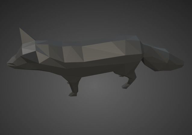 Low Poly Fox polygonal Low-poly 3D model_4