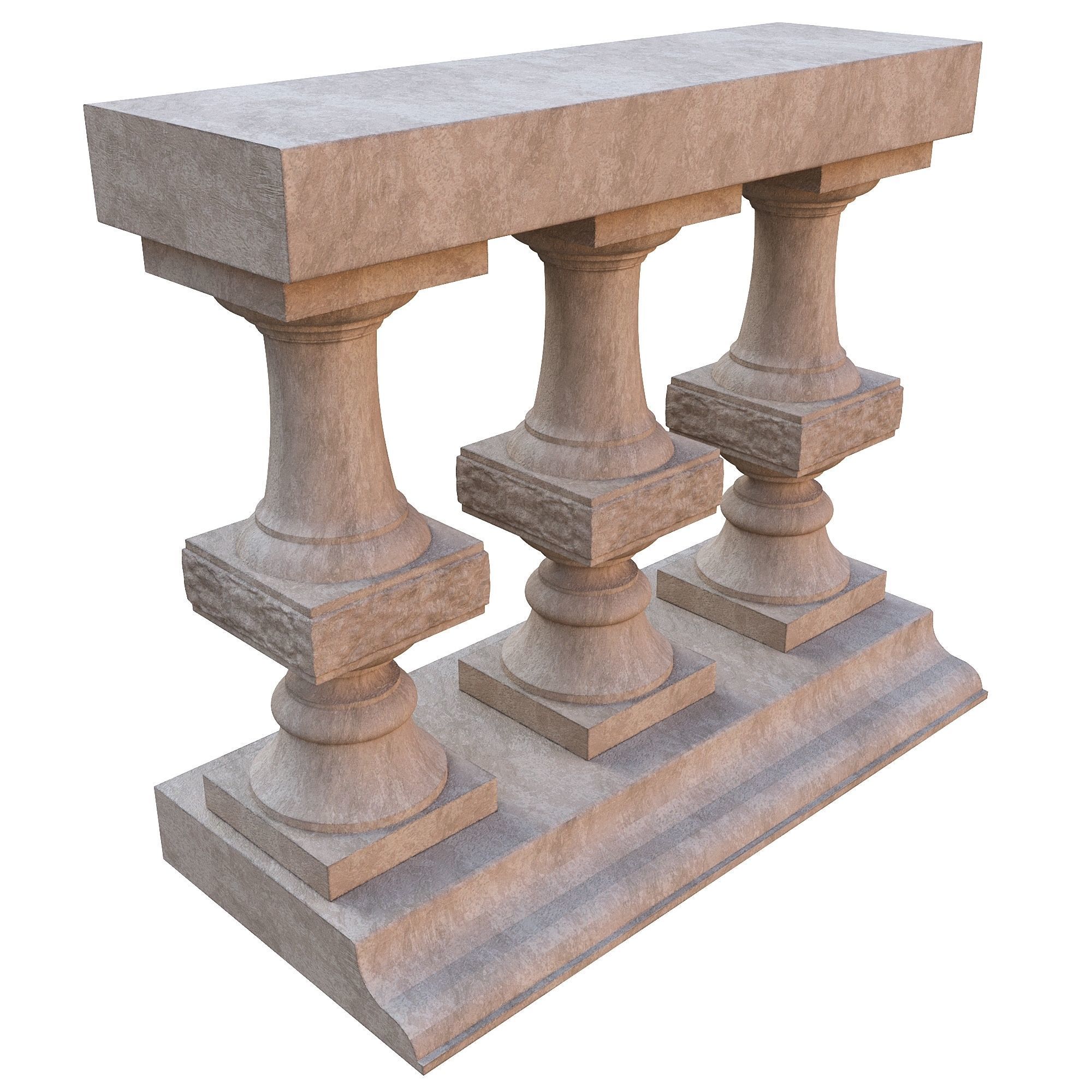 Stone balustrade 03 3D model_2