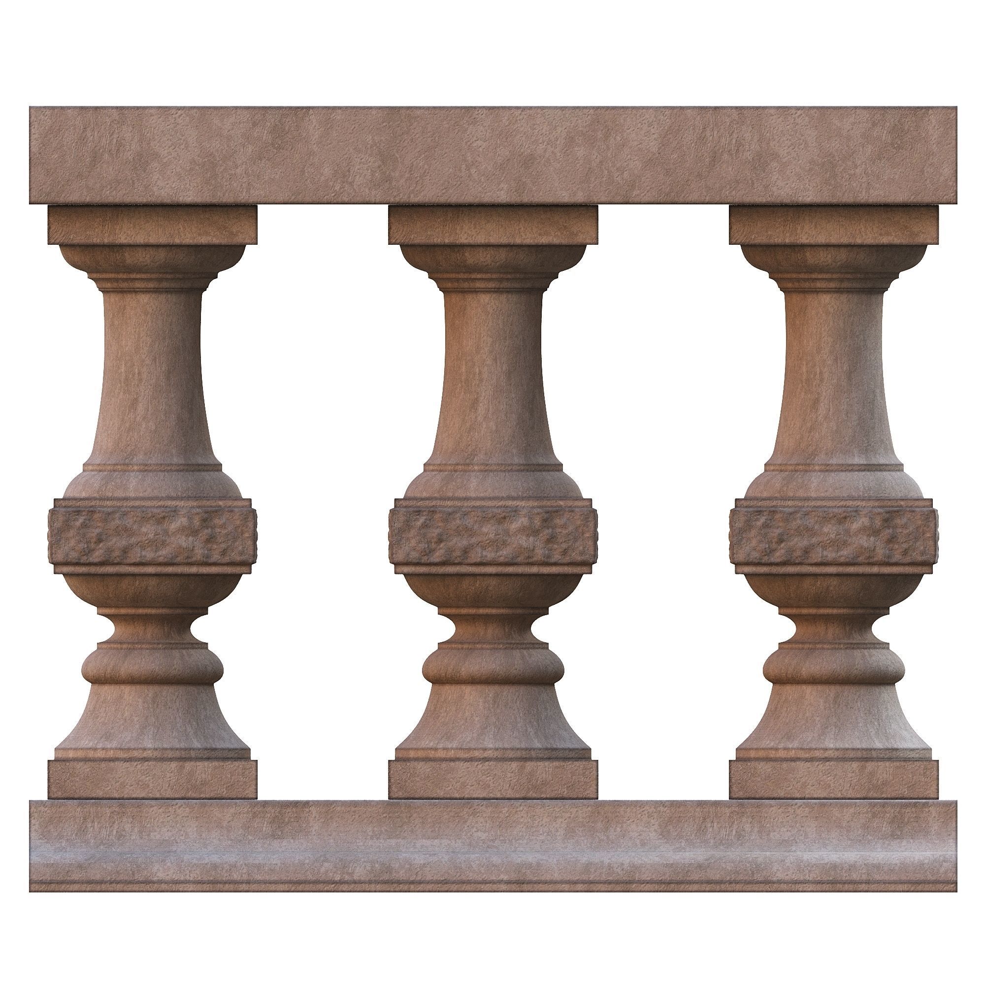 Stone balustrade 03 3D model_3