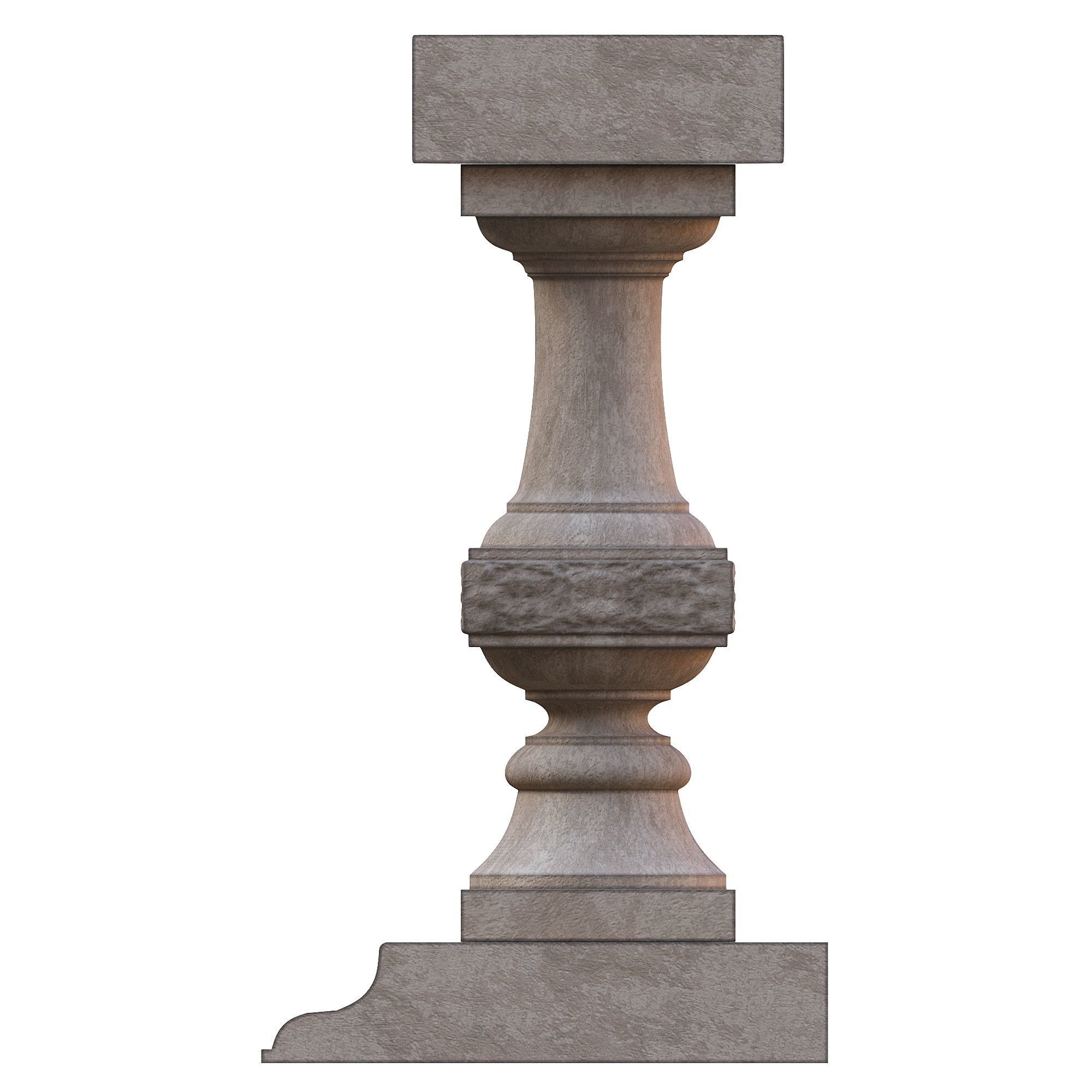 Stone balustrade 03 3D model_4