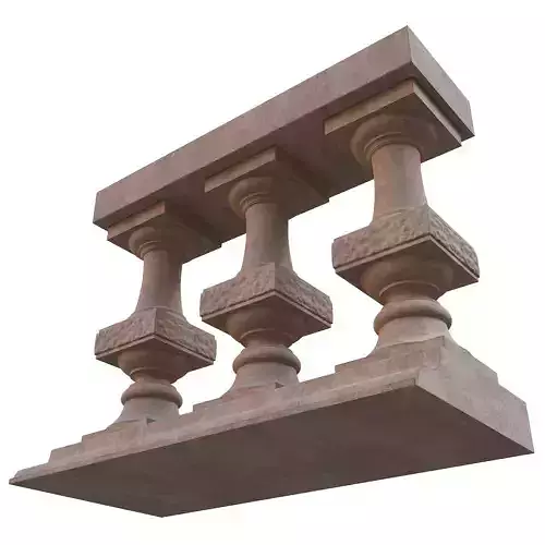 Stone balustrade 03 3D model