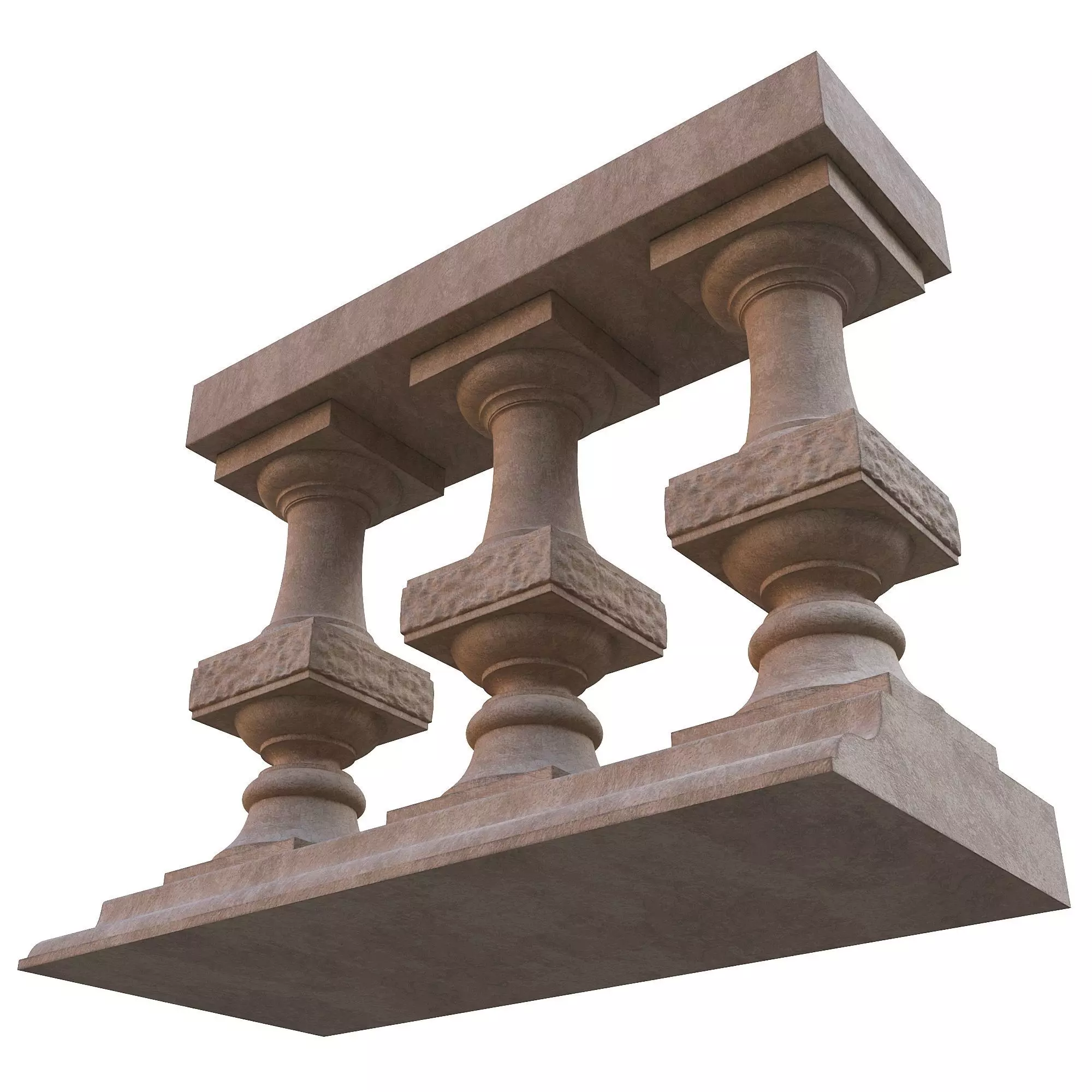 Stone balustrade 03 3D model_0