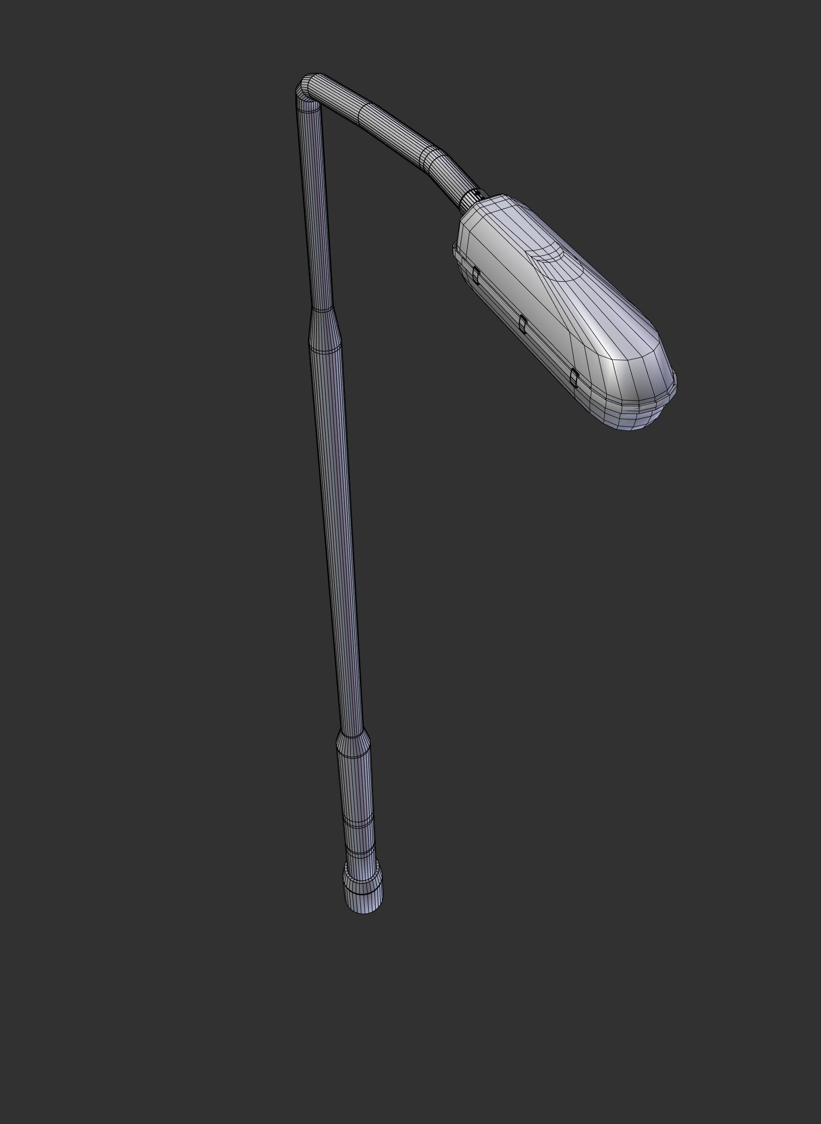 3D street light basic fixture Low-poly 3D model_11