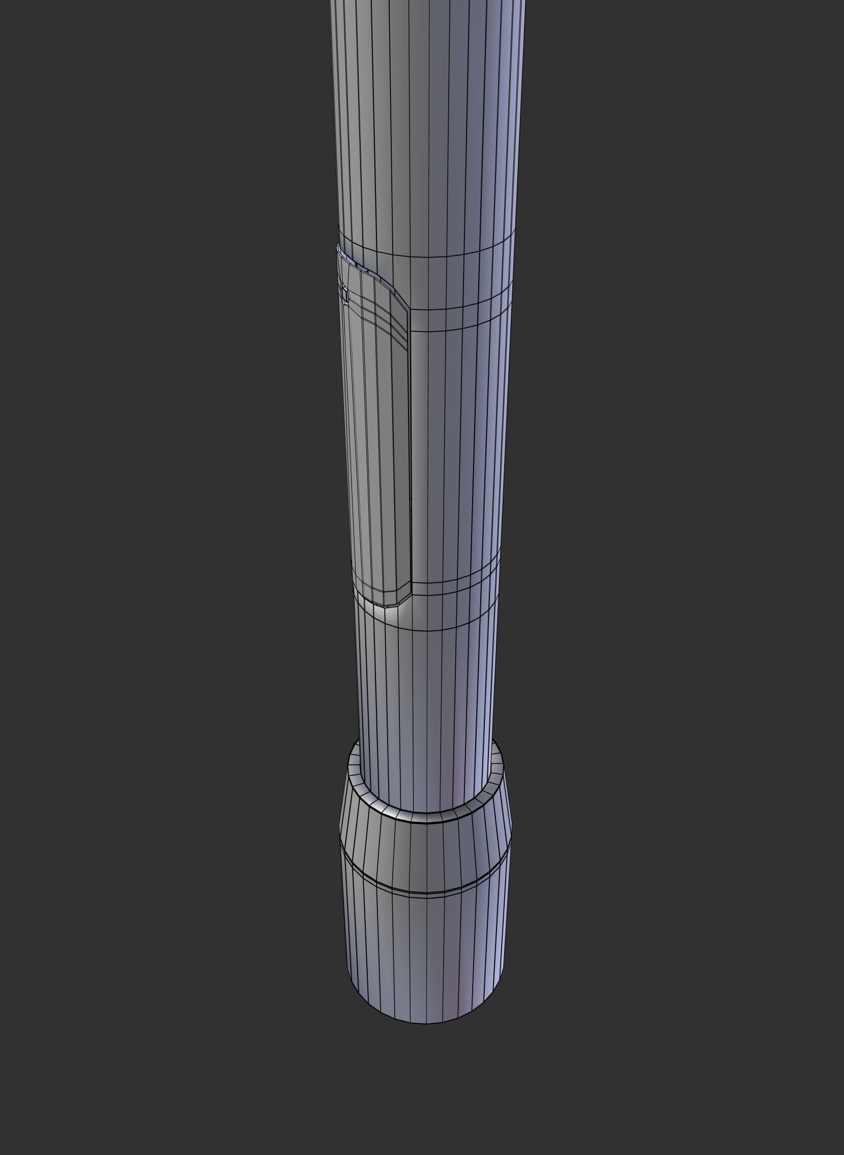 3D street light basic fixture Low-poly 3D model_5