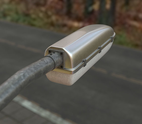 3D street light basic fixture Low-poly 3D model
