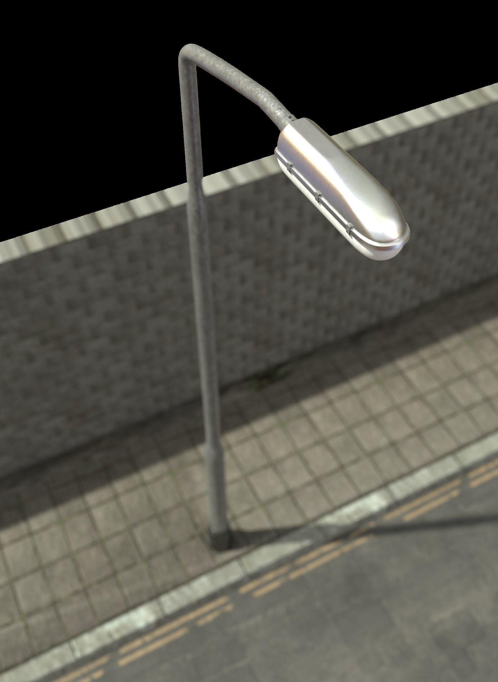 3D street light basic fixture Low-poly 3D model_10