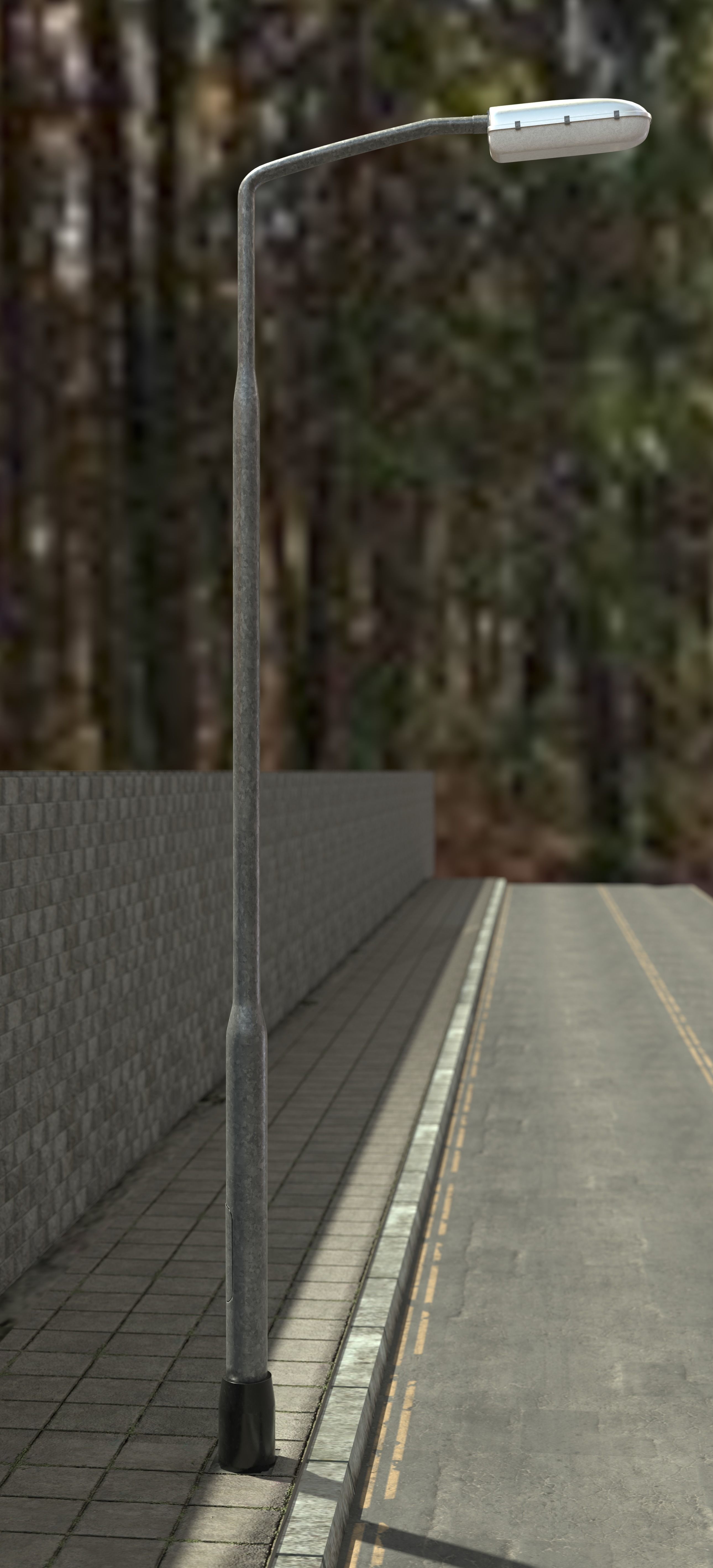 3D street light basic fixture Low-poly 3D model_8