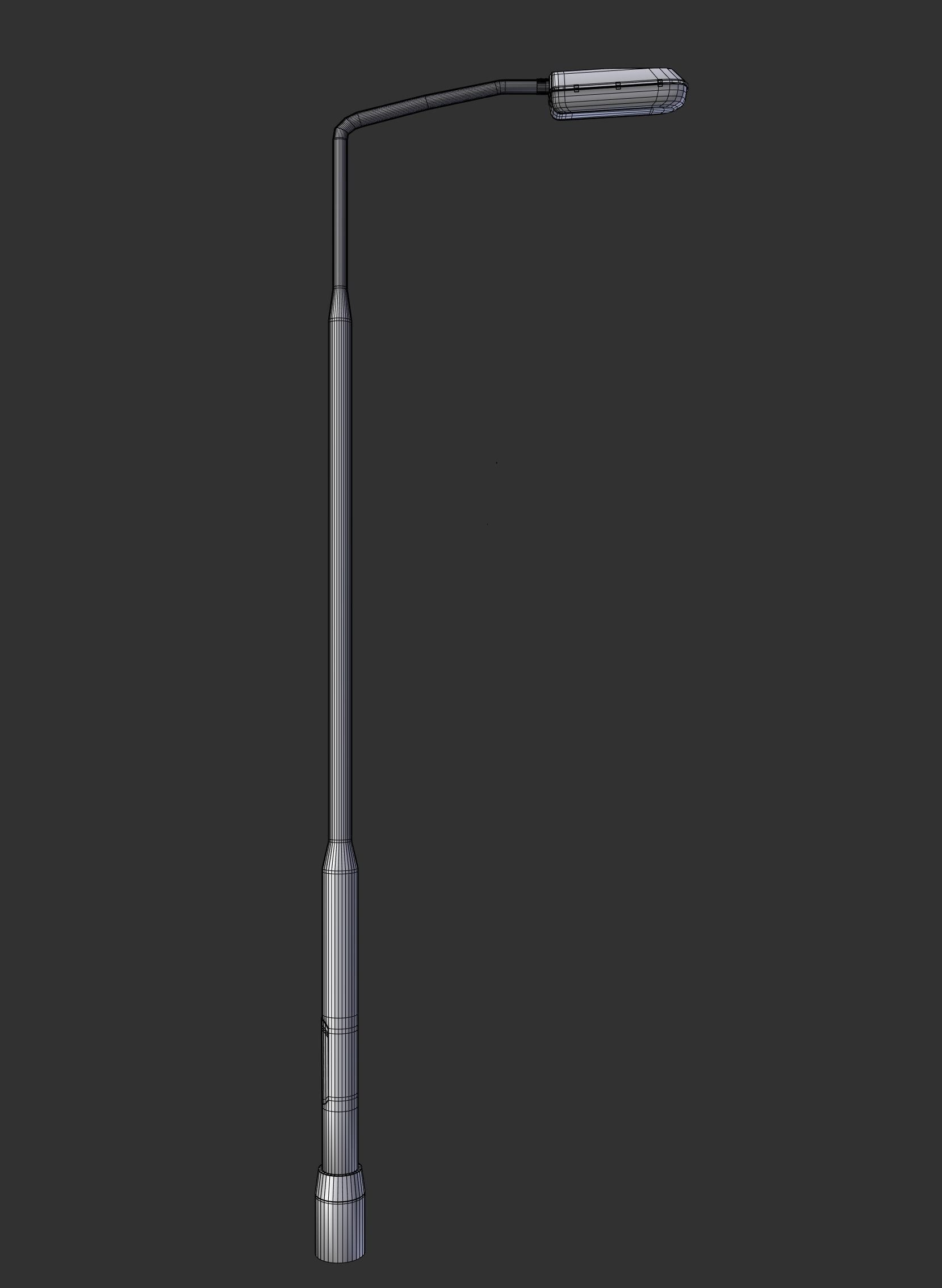 3D street light basic fixture Low-poly 3D model_9