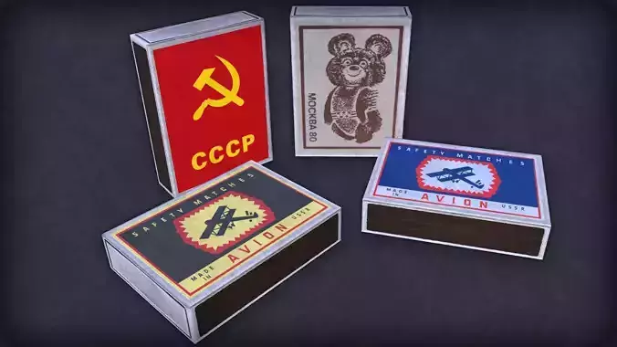 Soviet Matches Low-poly 3D model