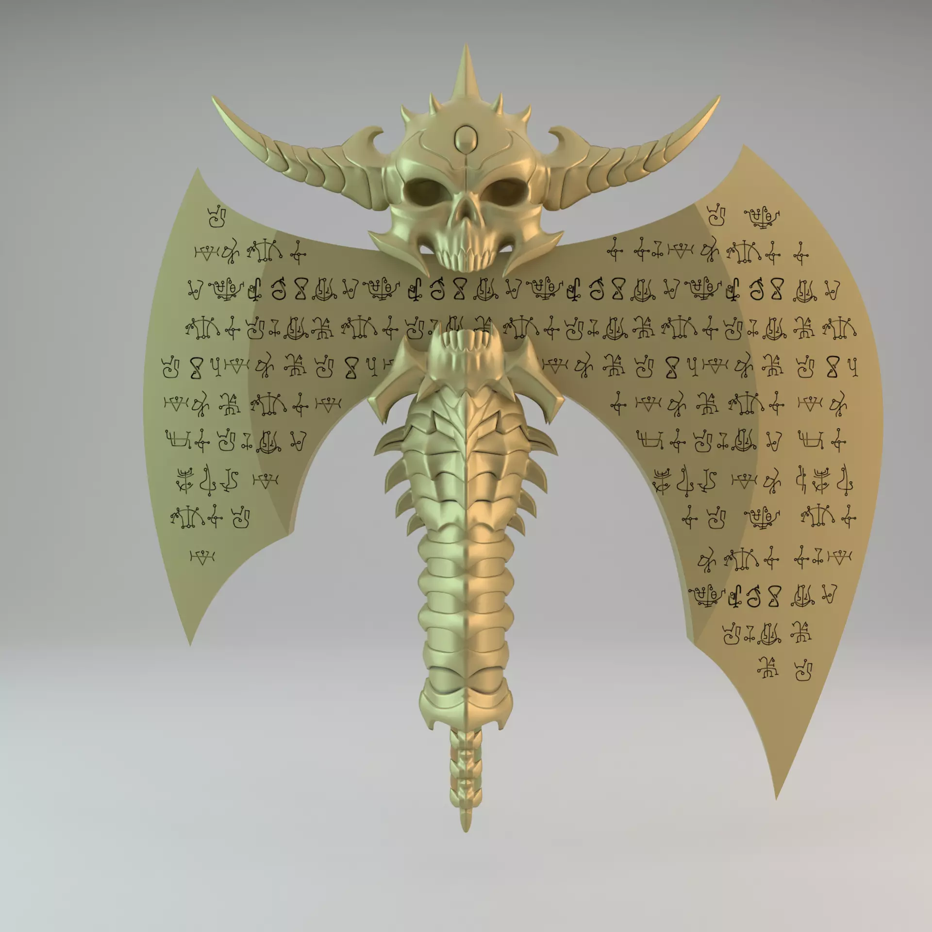 The Marauder Axe Doom Eternal 3D print model_0