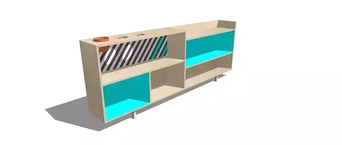 Meuble contreplaque pour plantes