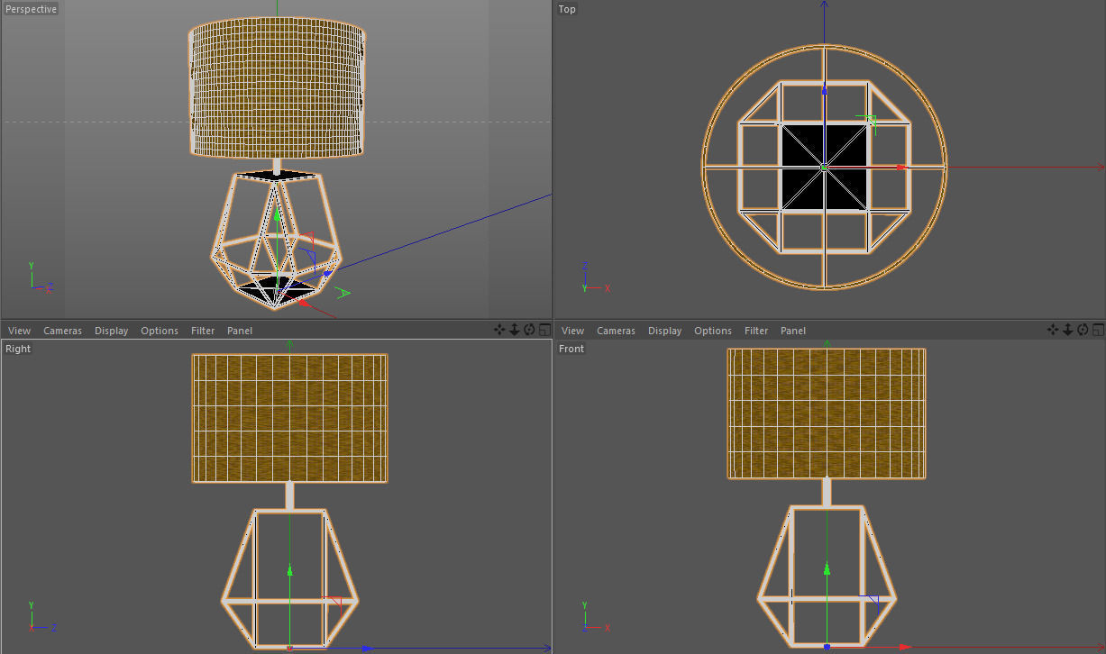 Geometric Copper Rex Table Lamp 3D model_2