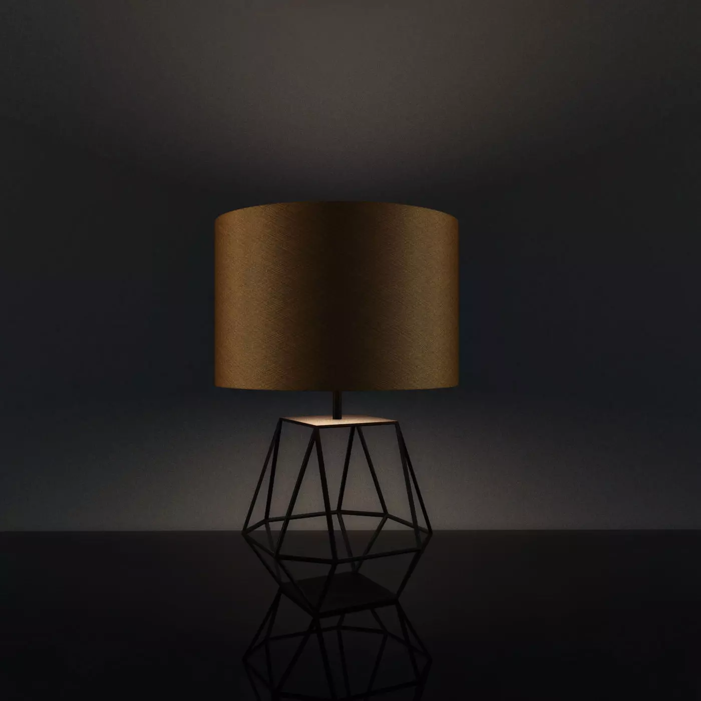 Geometric Copper Rex Table Lamp 3D model_0