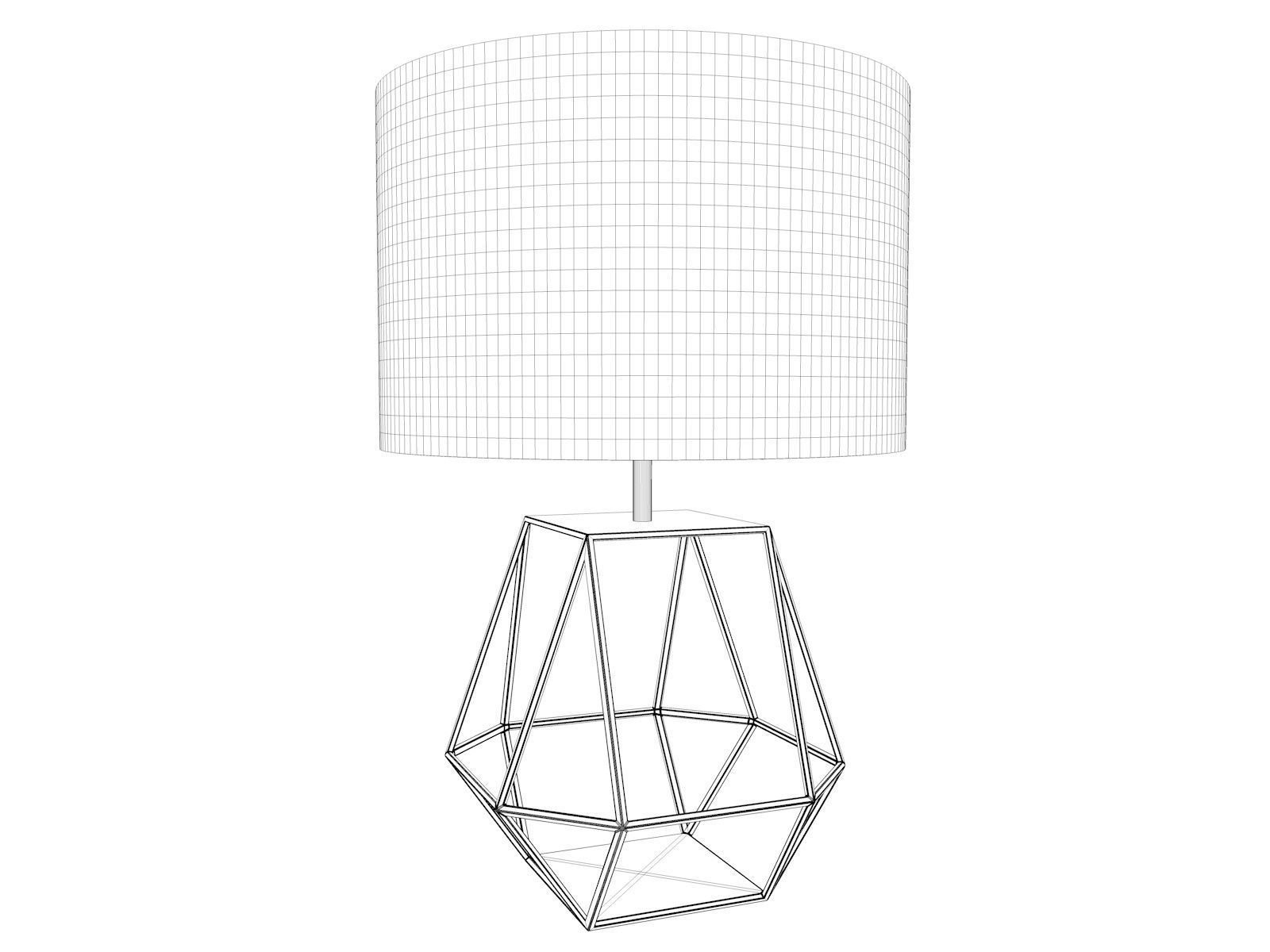 Geometric Copper Rex Table Lamp 3D model_1