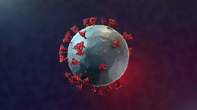 Coronavirus Covid19 faceted lowpoly