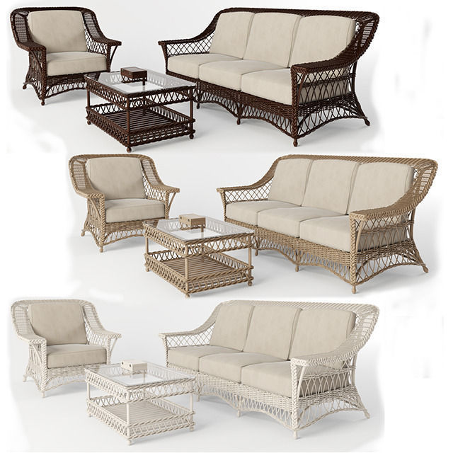 wicker armchair 3D model_5