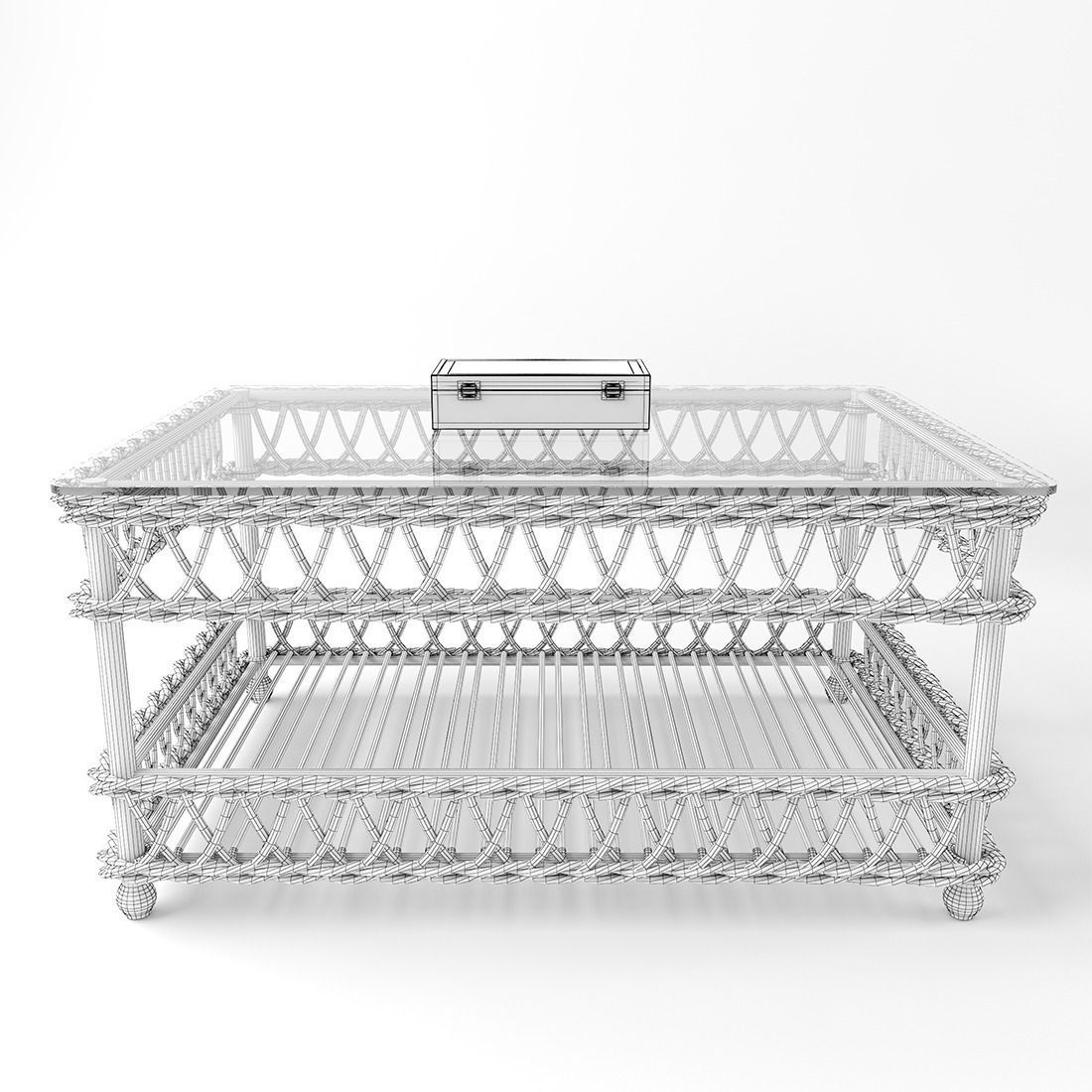 wicker armchair 3D model_4