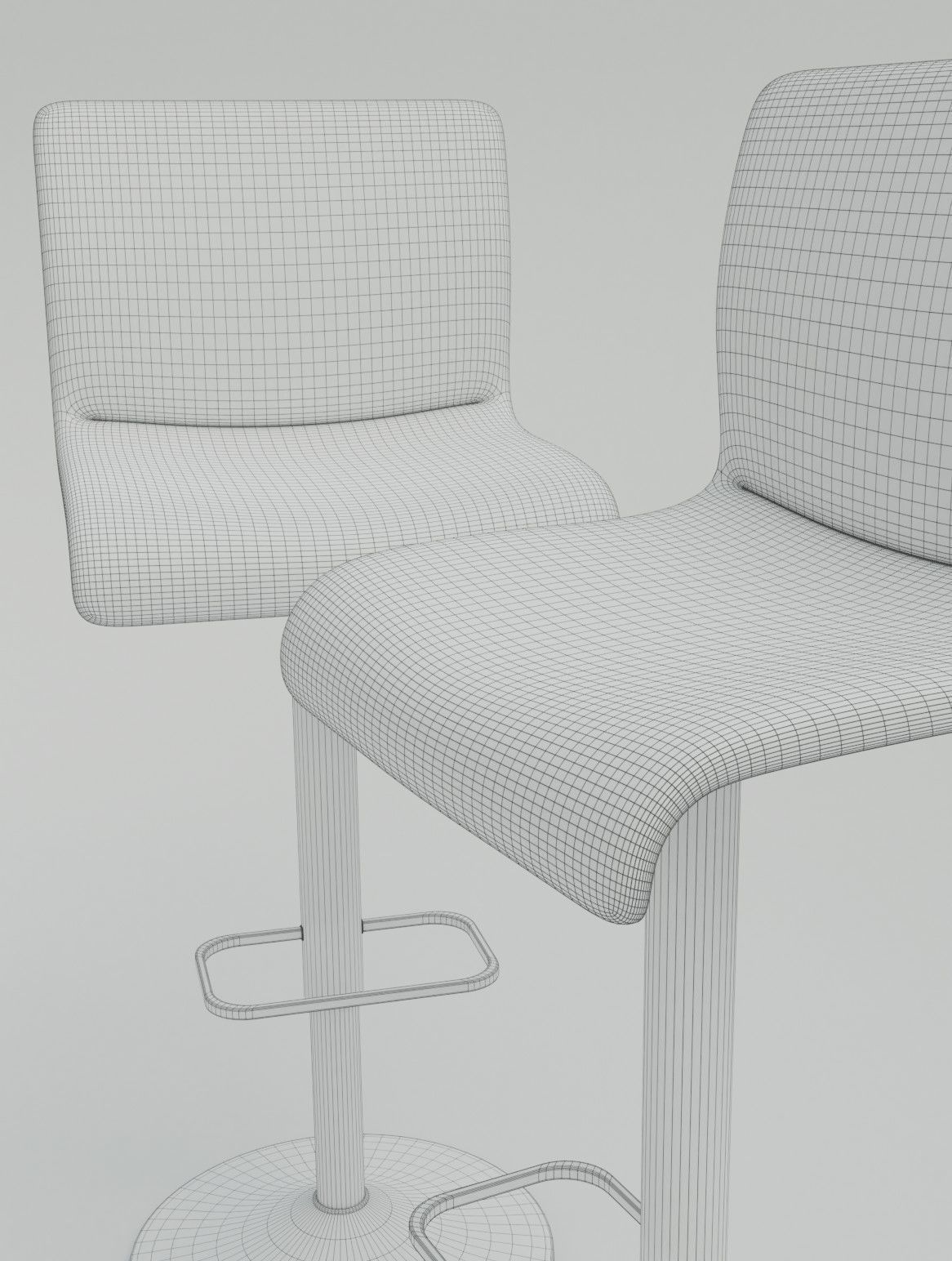 Bar Chair 3D model Low-poly 3D model_7