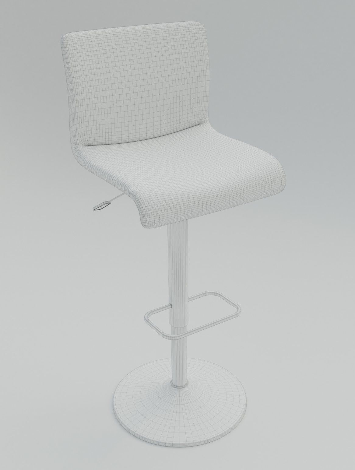 Bar Chair 3D model Low-poly 3D model_2