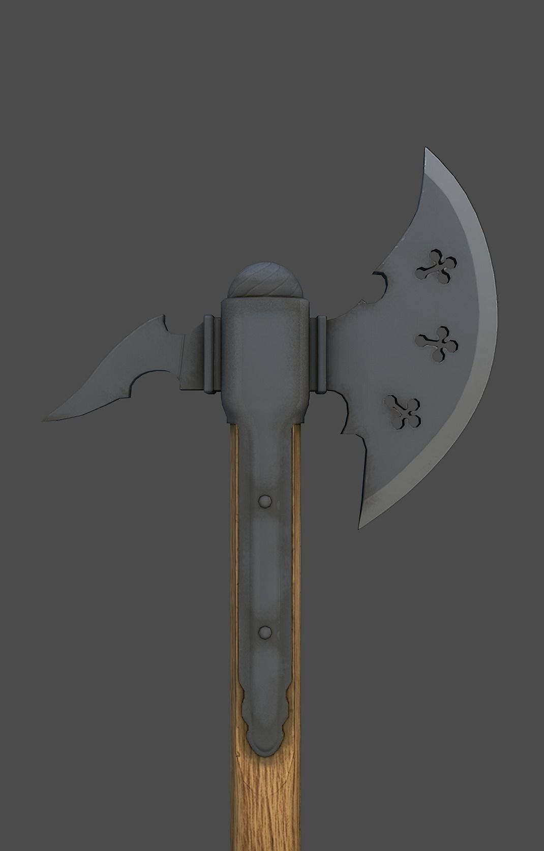 Knight axe Low-poly 3D model_5