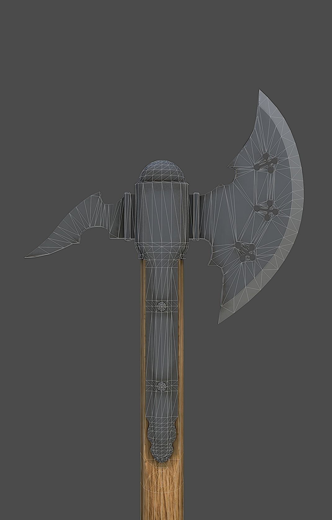 Knight axe Low-poly 3D model_6