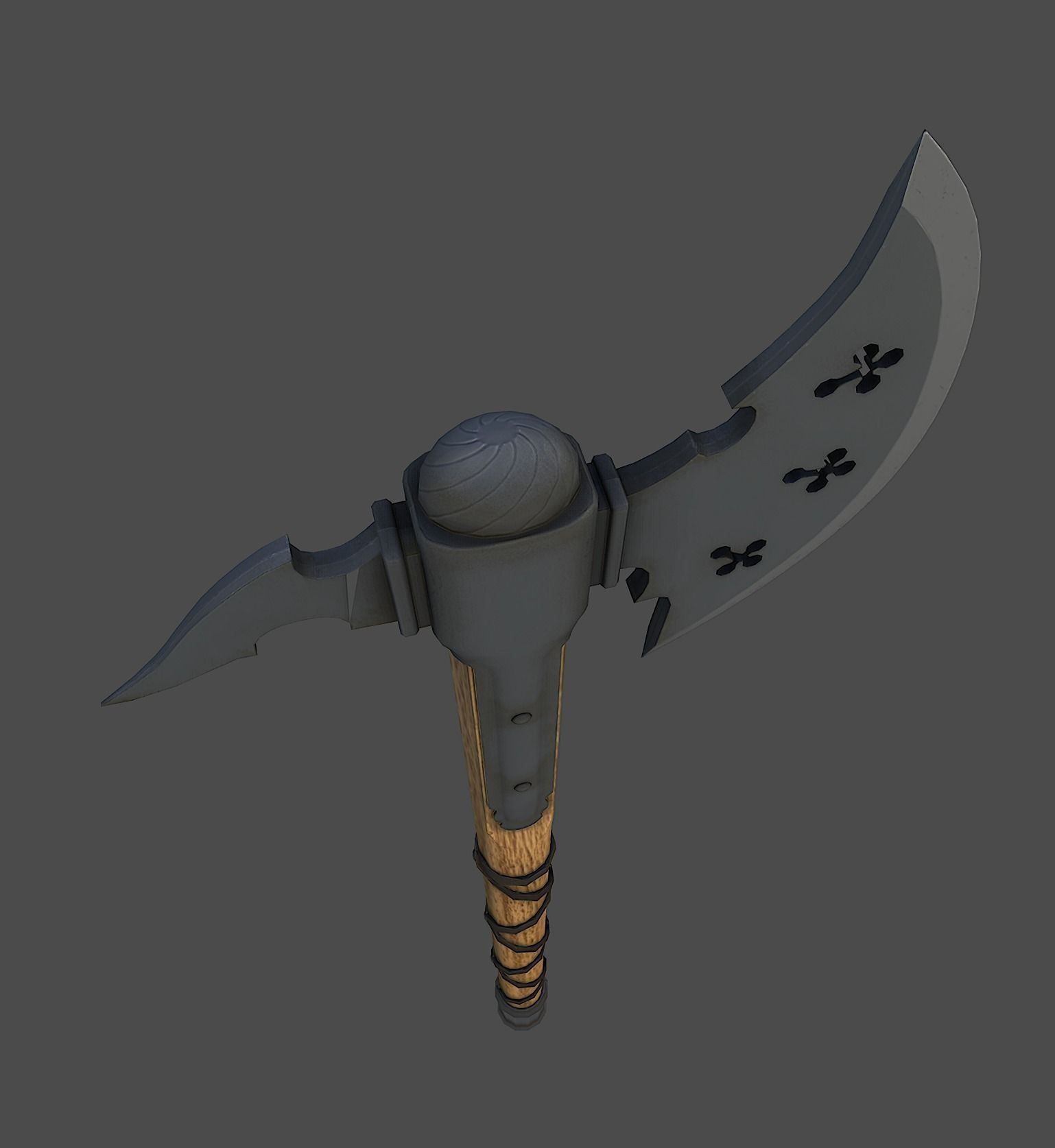 Knight axe Low-poly 3D model_7