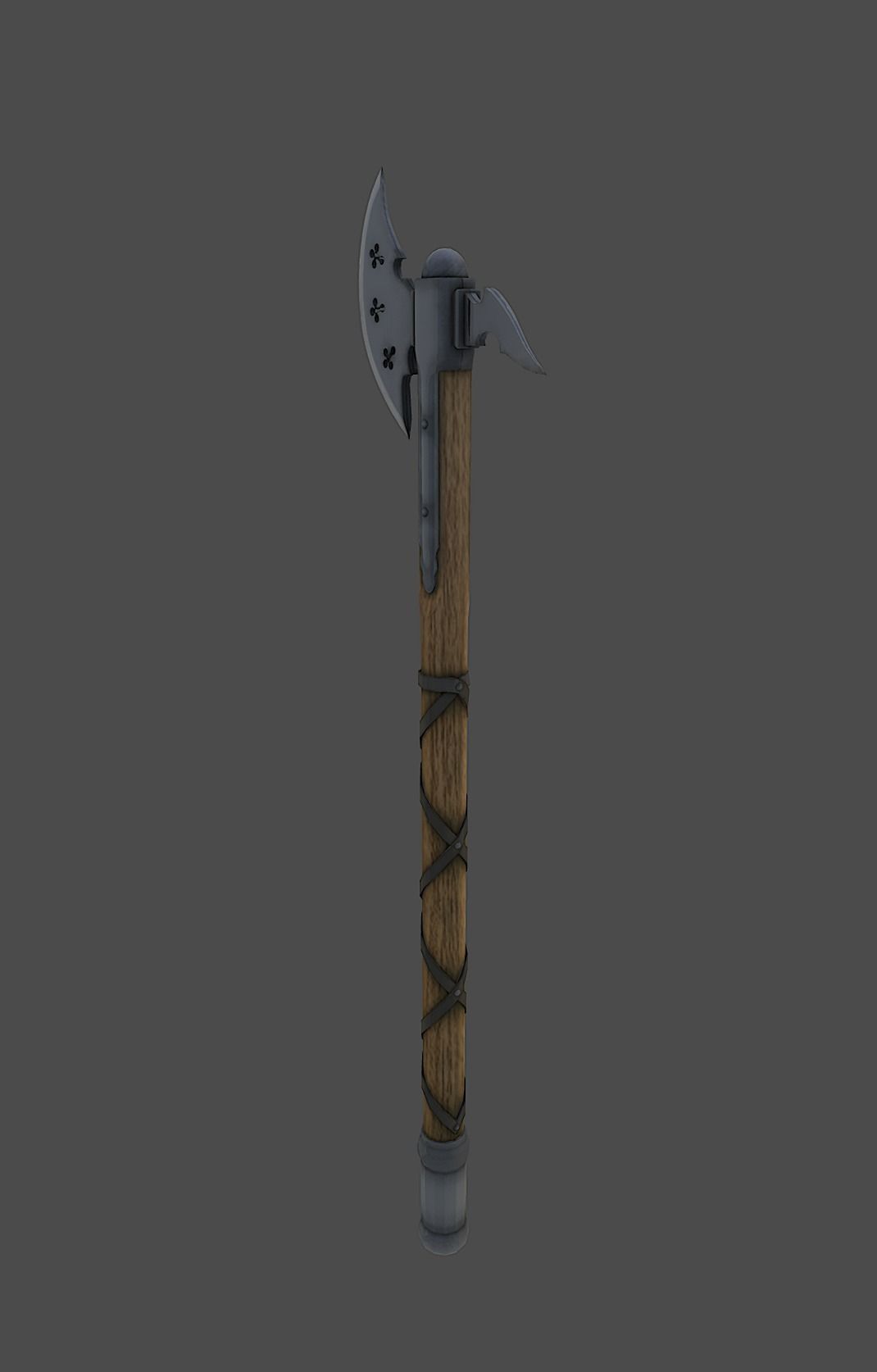 Knight axe Low-poly 3D model_4