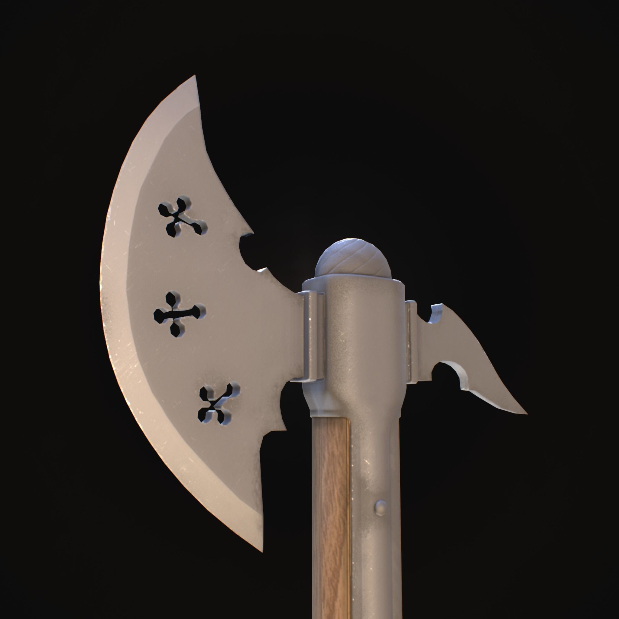 Knight axe Low-poly 3D model_11