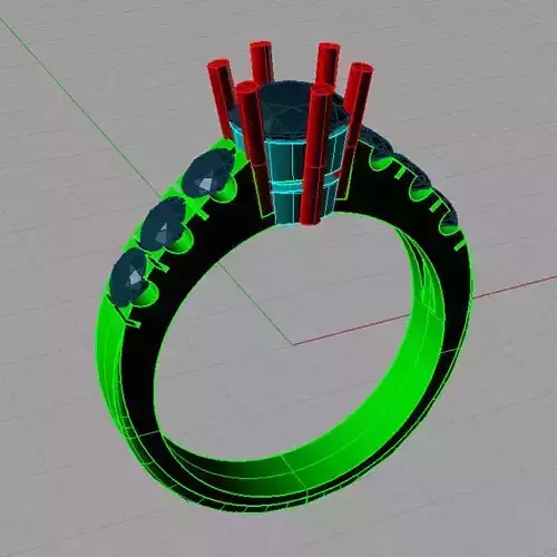Solitaire Round diamond Anello solitario Sl45 3D print model