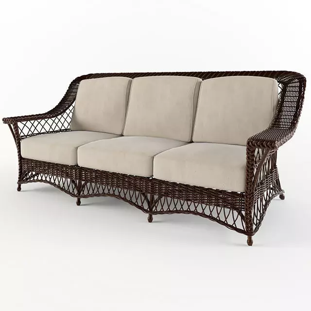 wicker sofa 3D model