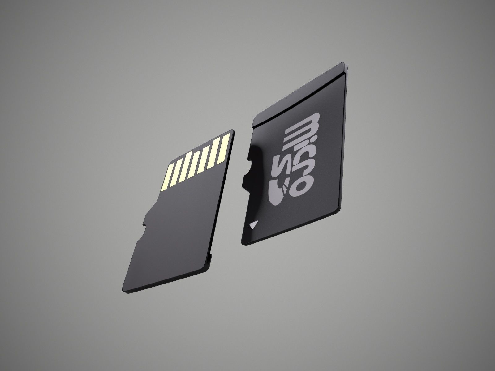 Micro SD Card Low-poly 3D model_2