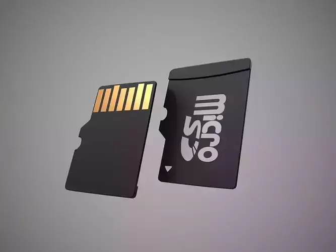 Micro SD Card Low-poly 3D model