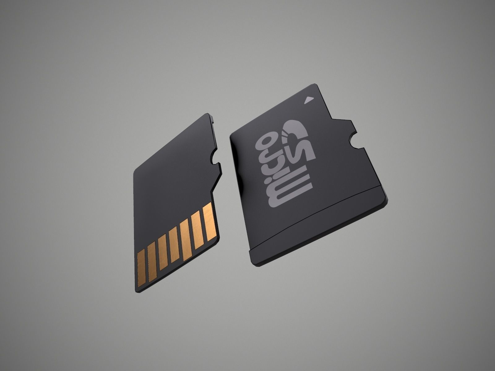 Micro SD Card Low-poly 3D model_8