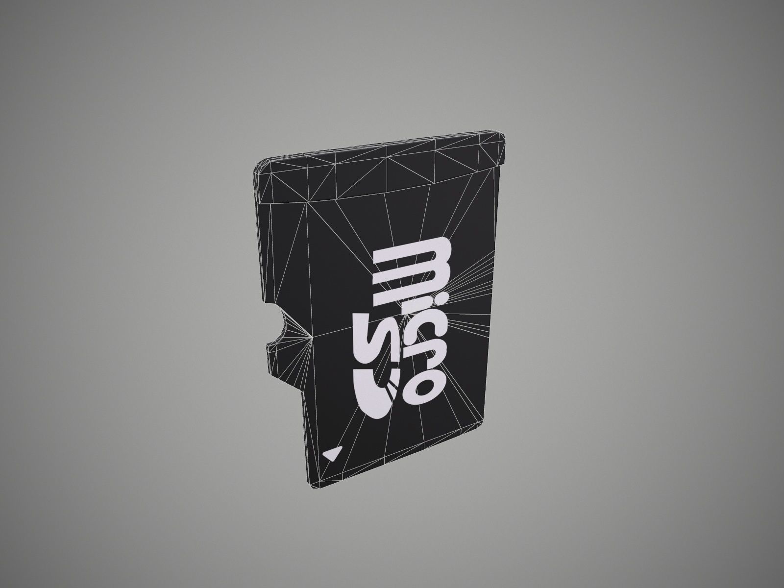 Micro SD Card Low-poly 3D model_15