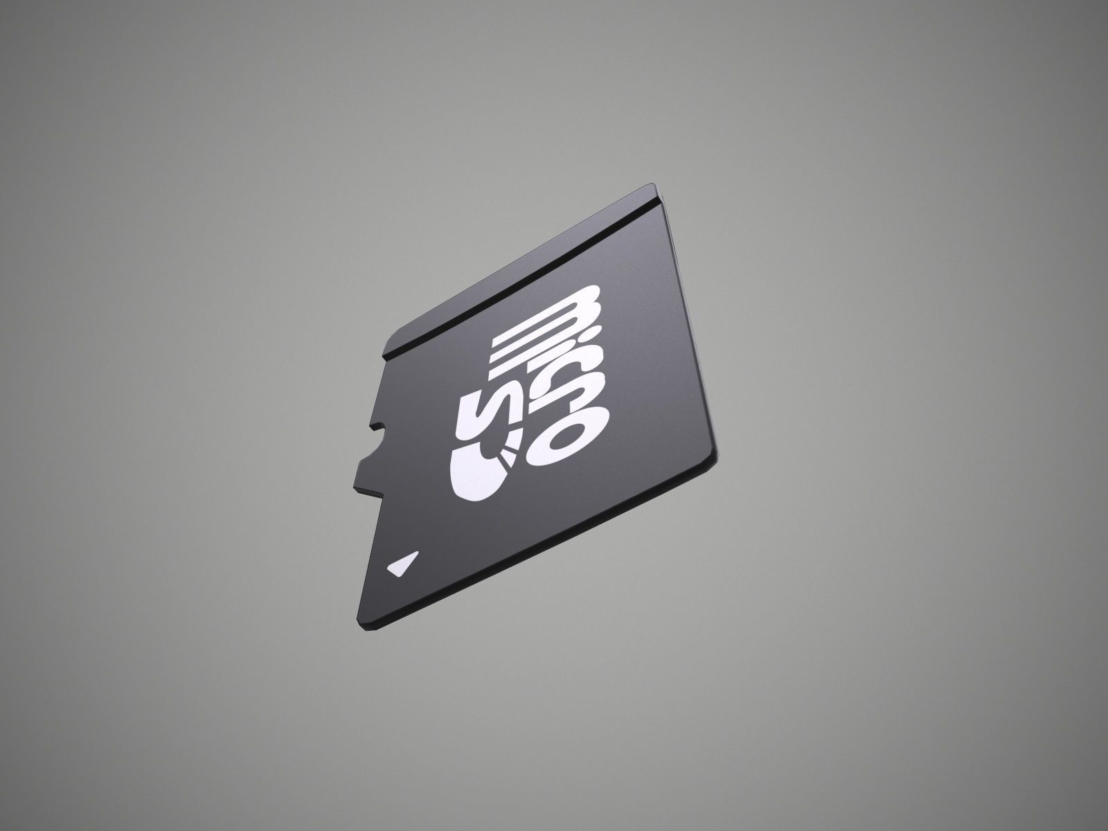 Micro SD Card Low-poly 3D model_11