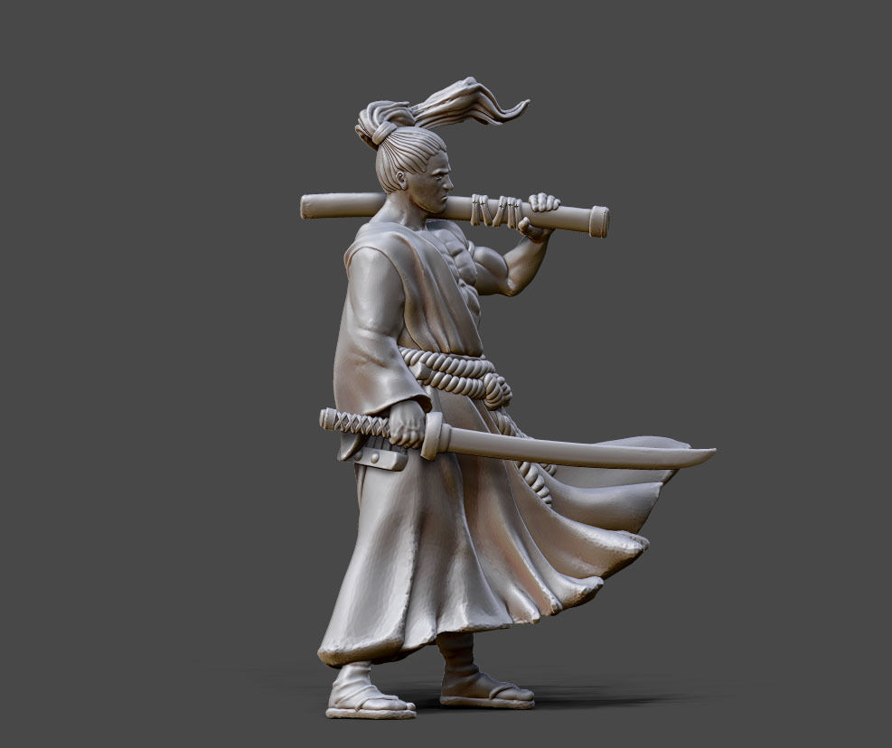 Ronin Bundle - 6 ronin 35mm scale 3D print model_22