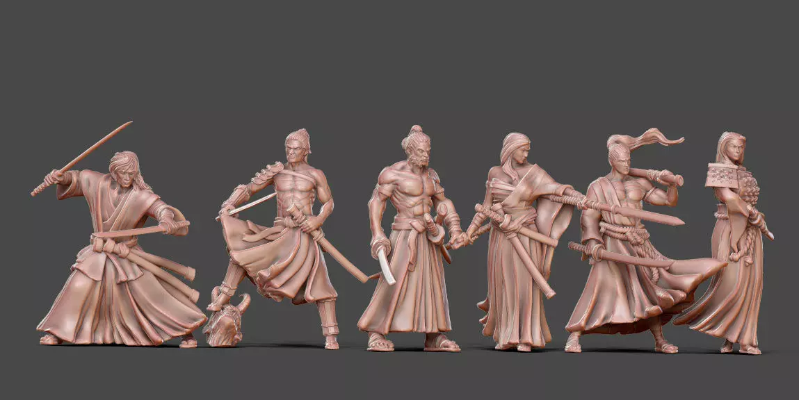 Ronin Bundle - 6 ronin 35mm scale 3D print model_0