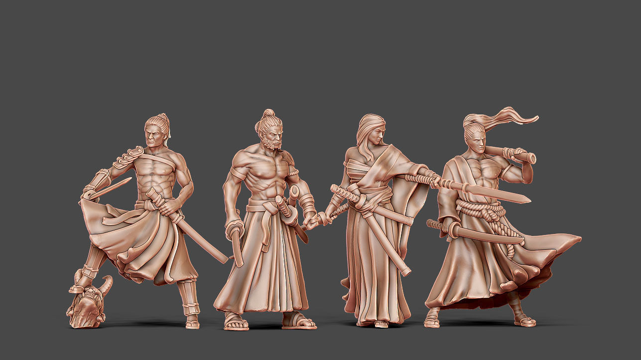 Ronin Bundle - 6 ronin 35mm scale 3D print model_2