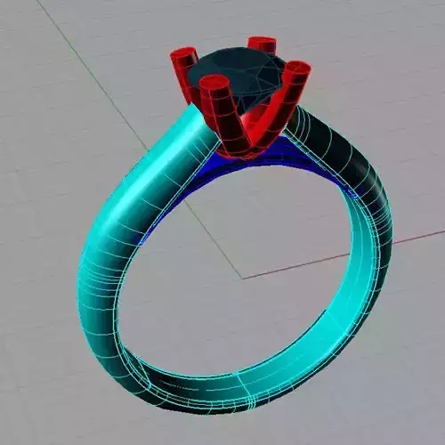Solitaire Tiffany Ring 3D Model Anello solitario sl50 3D print model