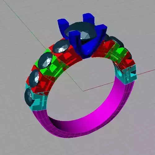 Solitaire  Round diamond Anello solitario Sl54 3D print model