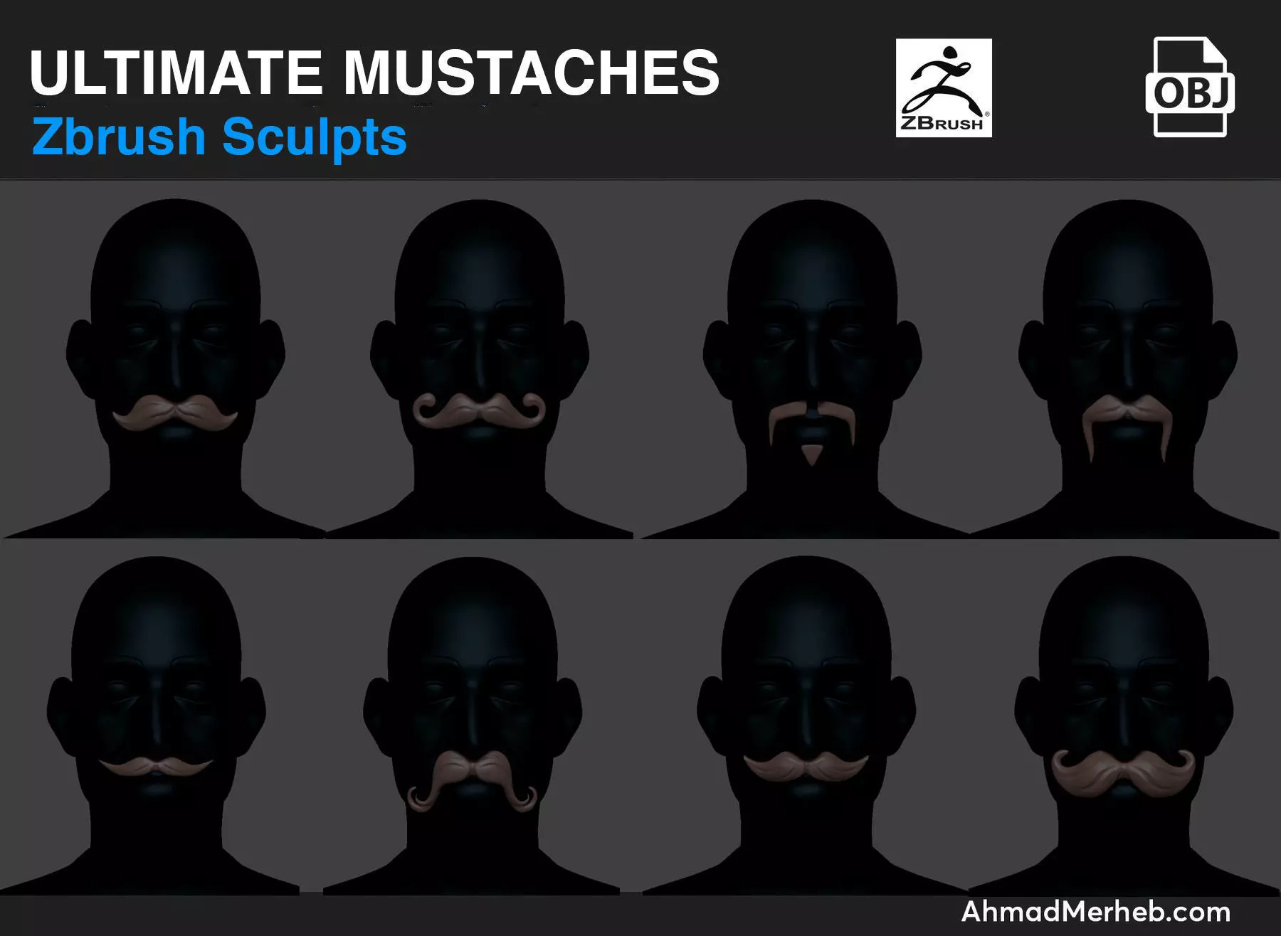 Ultimate Mustaches Pack 3D model