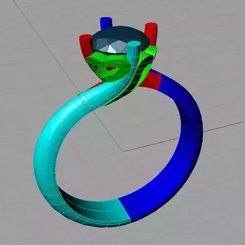 Solitaire  Round diamond Anello solitario Sl57 3D print model
