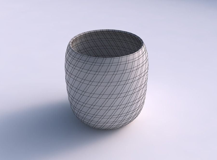 Bowl cylindrical with uniform polygons 3D print model_5