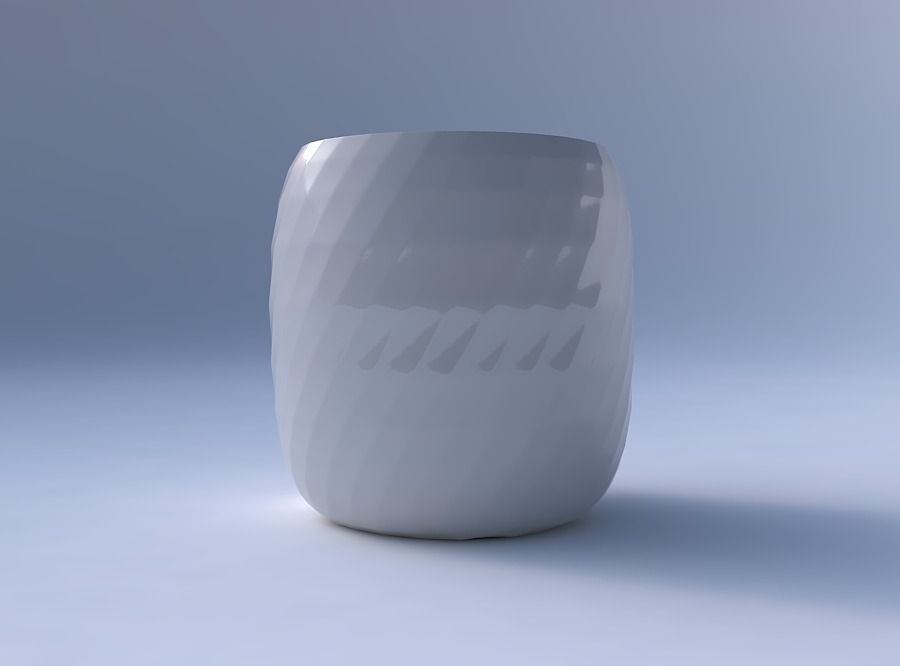 Bowl cylindrical with uniform polygons 3D print model_4