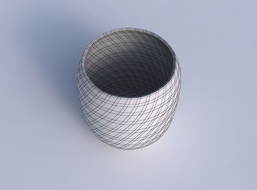 Bowl cylindrical with uniform polygons 3D print model_6