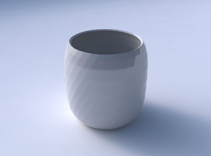 Bowl cylindrical with uniform polygons 3D print model_3