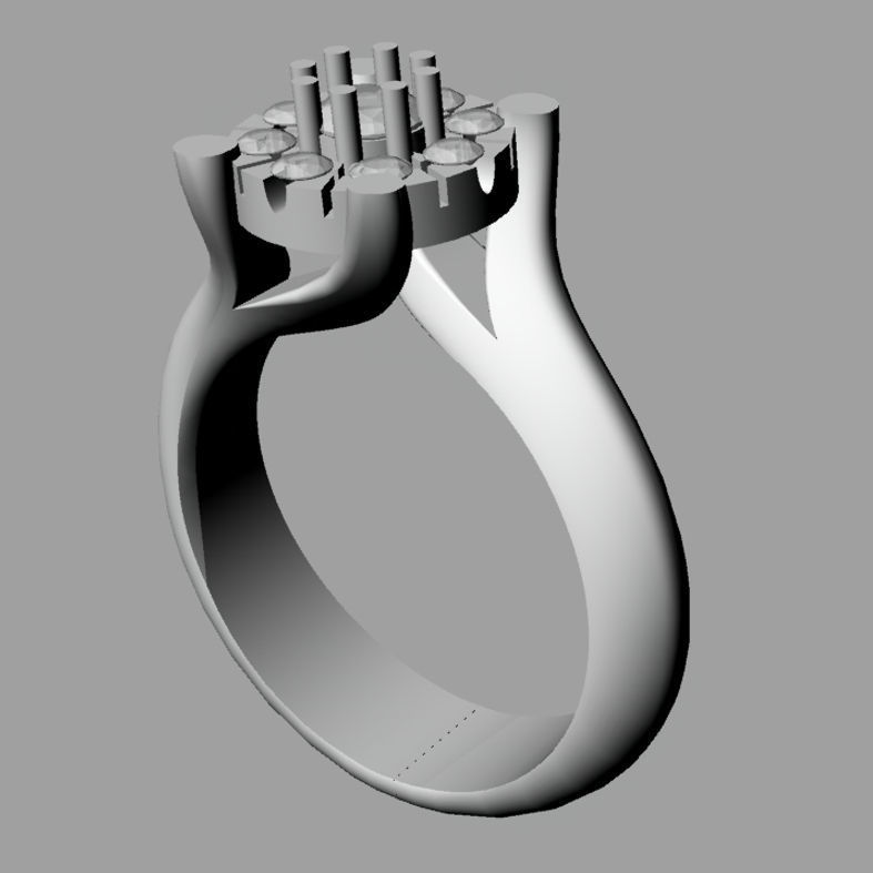 Solitaire Round diamond Anello solitario Sl59 3D print model_4