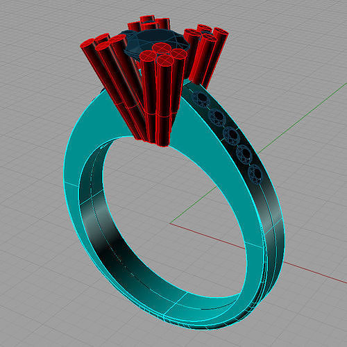 Solitaire Round diamond Anello solitario Sl60 3D print model