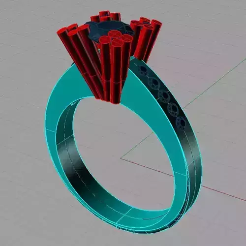 Solitaire Round diamond Anello solitario Sl60 3D print model