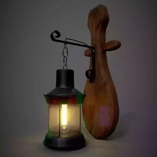 Rustic Light Pbr Material And Low Poly Low-poly 3D model